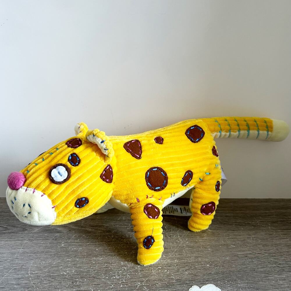 Disney Encanto Antonios Stylized Jaguar Plush Yellow Corduroy Brown Spots EUC
